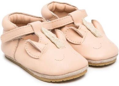 Donsje pop-up leather ballerina shoes Neutrals