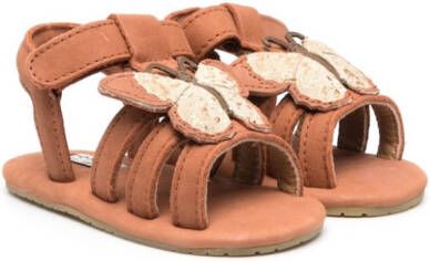 Donsje Tuti Sky butterfly-motif leather sandals Brown