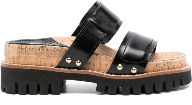 Dorothee Schumacher 60mm double-strap leather sandals Black