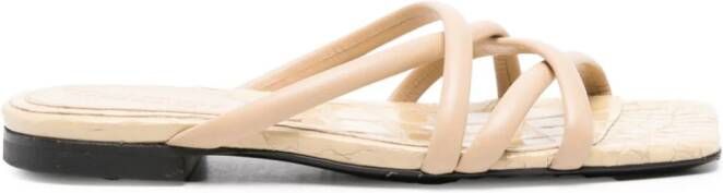 Dorothee Schumacher crossover-strap flat leather sandals Neutrals