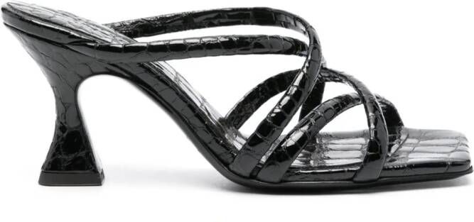 Dorothee Schumacher crossover-strap leather sandals Black
