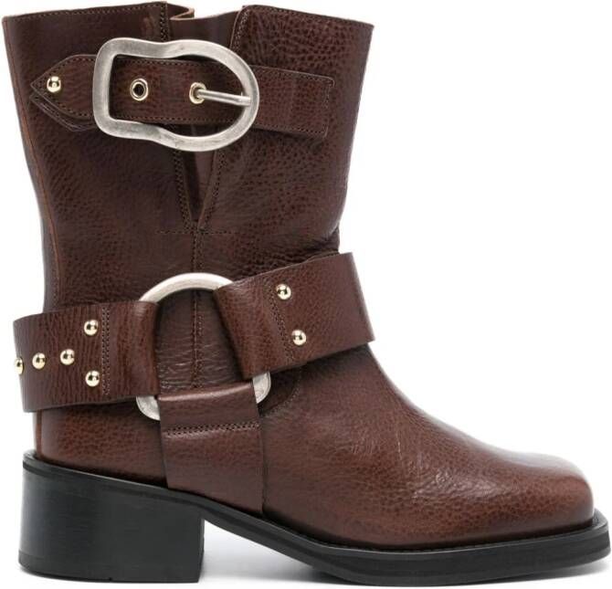 Dorothee Schumacher stud-embellished leather boots Brown