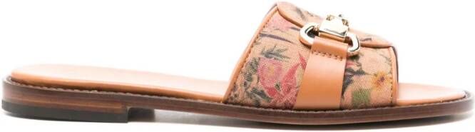 Doucal's Allori floral-print sandals Brown