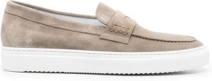 Doucal's almond toe suede loafers Grey