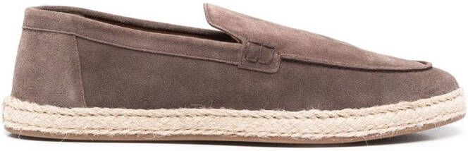 Doucal's braided-sole detail loafers Brown