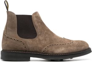 Doucal's brogue suede ankle boots Grey