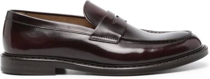 Doucal's brushed-leather loafers Red