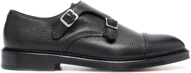 Doucal's buckle-detail leather monk shoes Black