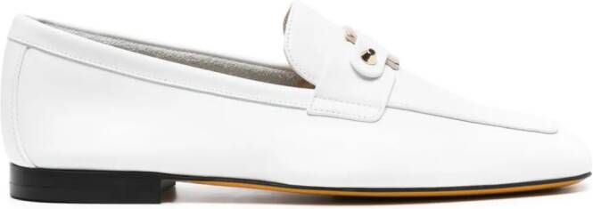 Doucal's buckle-detailed leather loafers White
