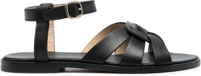 Doucal's buckle leather sandals Black