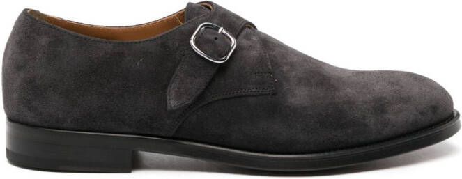 Doucal's buckled suede Monk shoes Grey