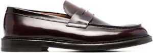 Doucal's chunky leather penny loafers Red