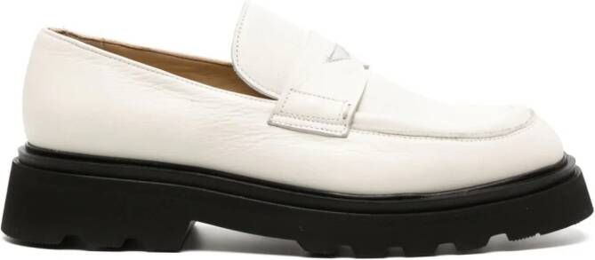Doucal's chunky-sole leather loafers White