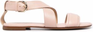 Doucal's cross-strap leather sandals Pink