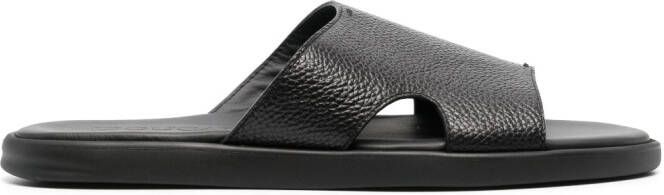 Doucal's cut-out detail leather sandals Black
