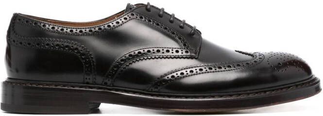 Doucal's decorative-stitching leather brogues Brown