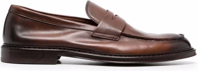Doucal's distressed loafers Brown