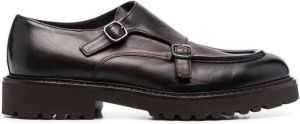 Doucal's double-buckle leather shoes Black