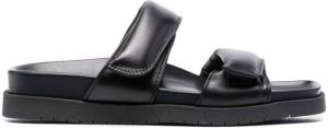 Doucal's double-strap leather sandals Black