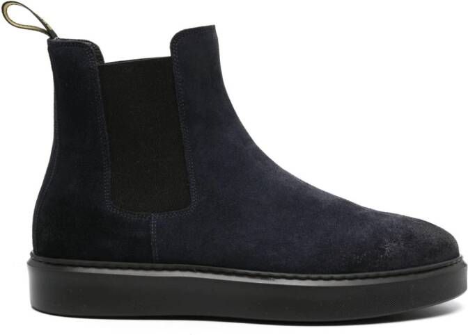 Doucal's elastic-panels suede ankle boots Blue