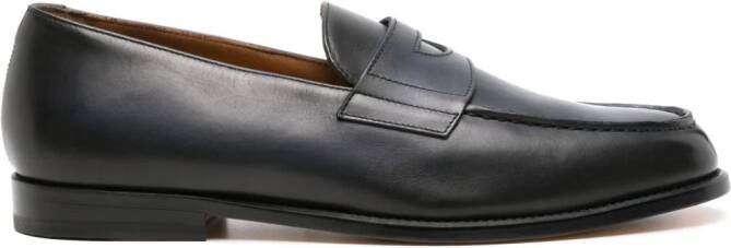Doucal's faded leather penny loafers Blue