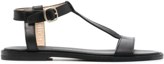 Doucal's Fibbia T-bar leather sandals Black