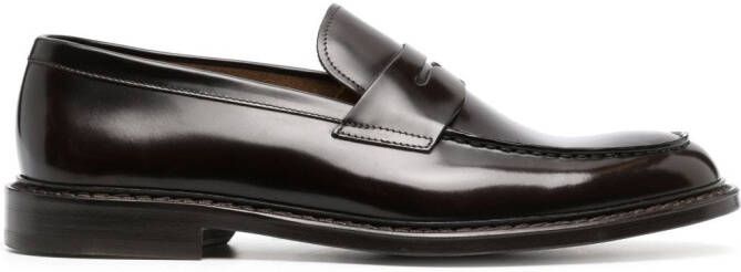 Doucal's flat leather loafers Brown