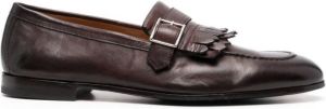 Doucal's fringe-detail monk shoes Brown