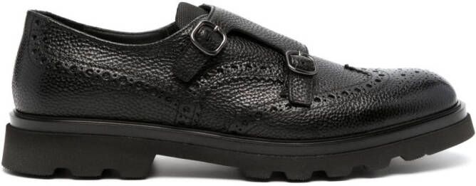 Doucal's grained-leather monk shoes Black