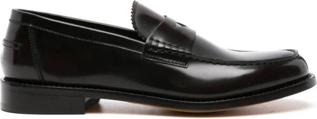 Doucal's high-shine leather loafers Brown