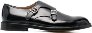 Doucal's high-shine leather monk shoes Black