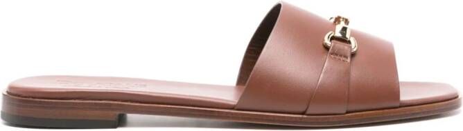 Doucal's horsebit-detail leather sandals Brown
