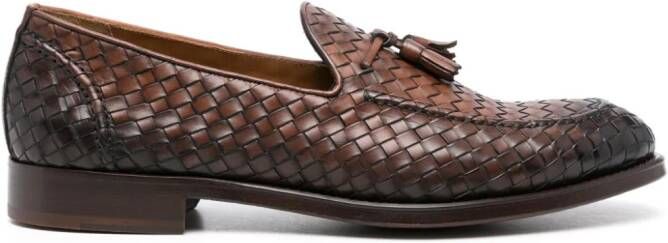 Doucal's interwoven leather loafers Brown