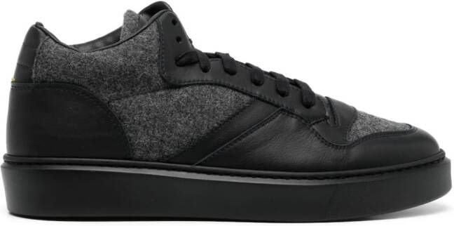 Doucal's panelled leather sneakers Black