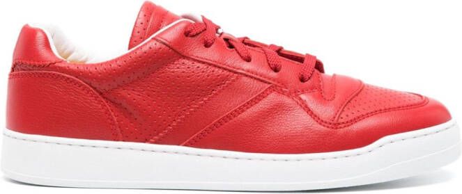 Doucal's lace-up leather sneakers Red