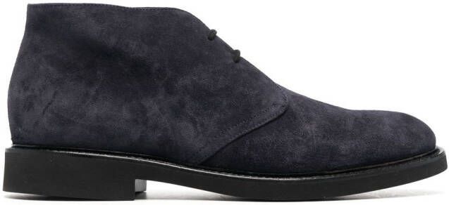 Doucal's lace-up suede desert boots Blue