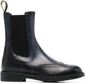 Doucal's leather brogue ankle boots Blue