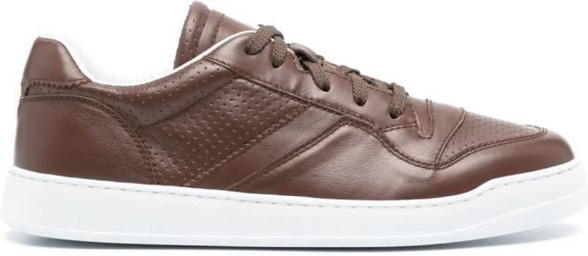 Doucal's leather low-top sneakers Brown