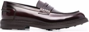 Doucal's leather penny loafers Red