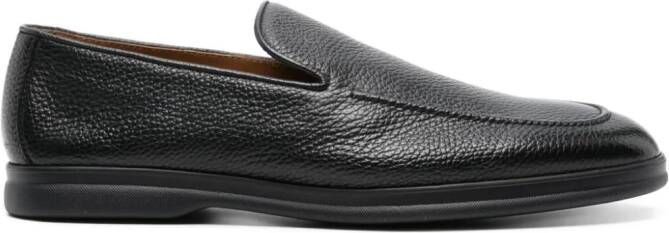 Doucal's moc-stiching leather loafers Black