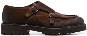 Doucal's monk-strap leather shoes Brown