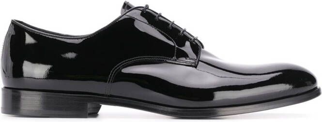 Doucal's patent Derby shoes Black