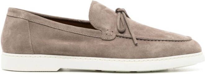 Doucal's penny-slot suede loafers Brown