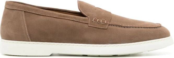 Doucal's penny-slot suede loafers Brown