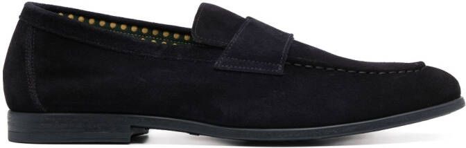 Doucal's Penny tonal-stitching suede loafers Blue