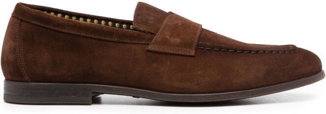 Doucal's Penny tonal-stitching suede loafers Brown