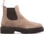 Doucal's perforated slip-on suede boots Neutrals - Thumbnail 1