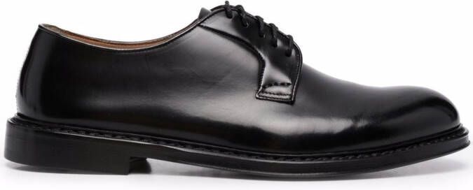 Doucal's polished leather lace-up shoes Black