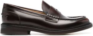 Doucal's polished leather loafers Brown