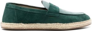 Doucal's rope-detail suede espadrilles Green